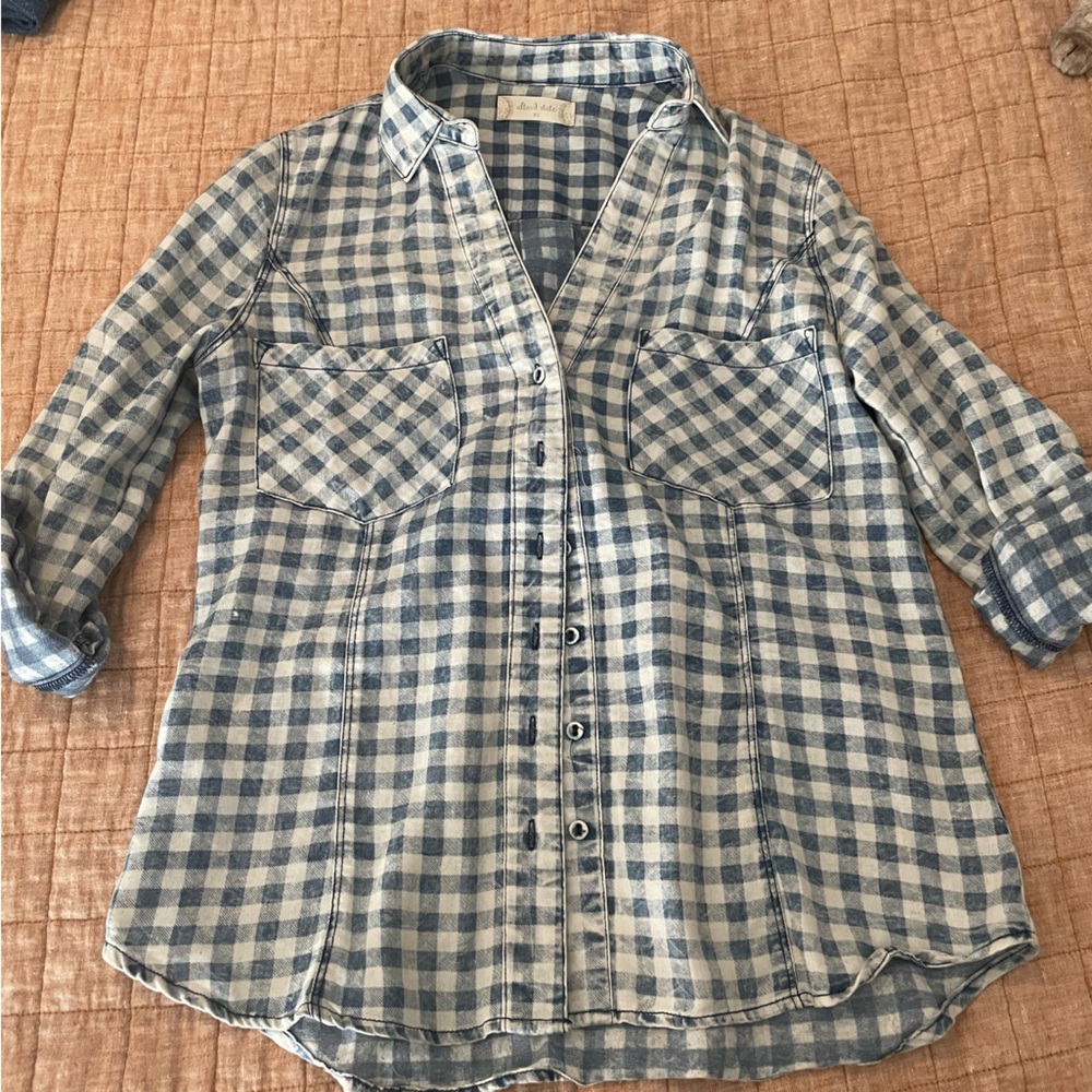 Plaid chambray shirt
